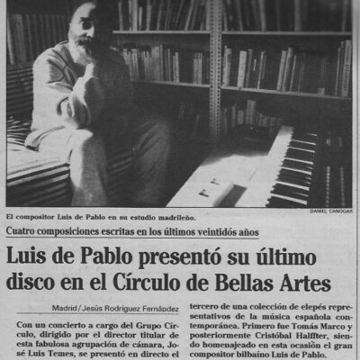 Rescates del archivo: Luis de Pablo en 1989